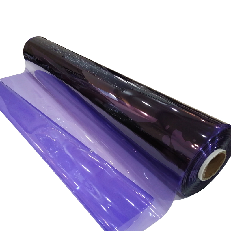 Transparent Purple Color Plastic PVC Crystal Film For Bag