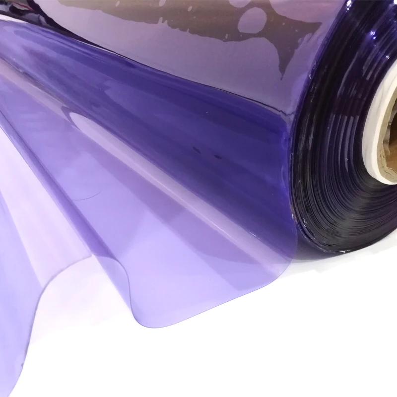Transparent Purple Color Plastic PVC Crystal Film For Bag