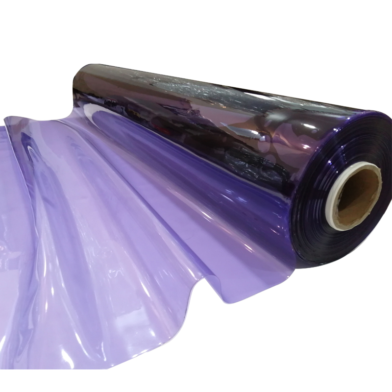 Transparent Purple Color Plastic PVC Crystal Film For Bag